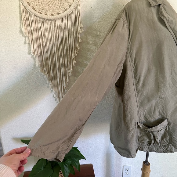 J Jill tan lt brown linen and silk blend lightweight jacket size 3X - Picture 2 of 6